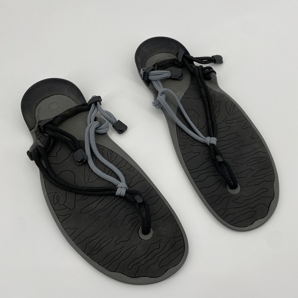 Xero Shoes Genesis Sandals Mens 14 Black Gray Barefoot Minimalist Lightweight